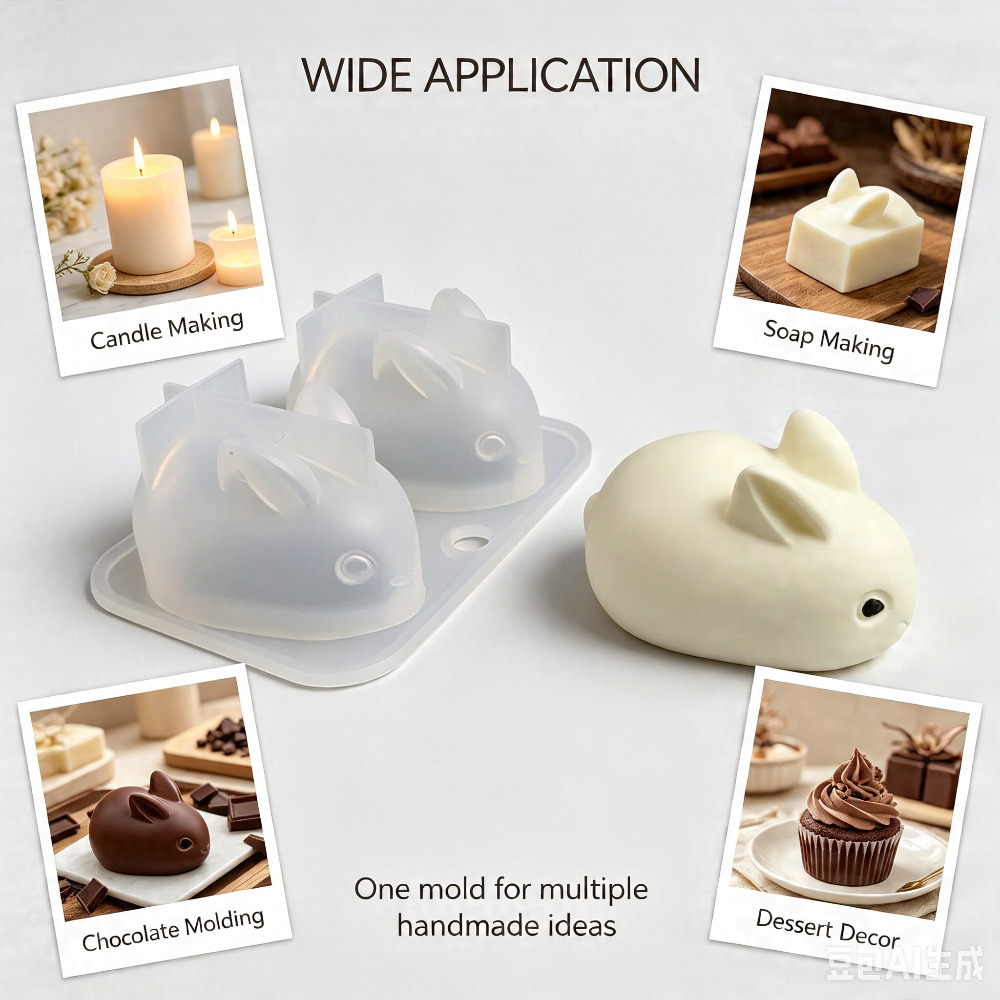 Cetakan Silikon Kelinci Mini 3 - Candle Making Equipment ulasan dan harga