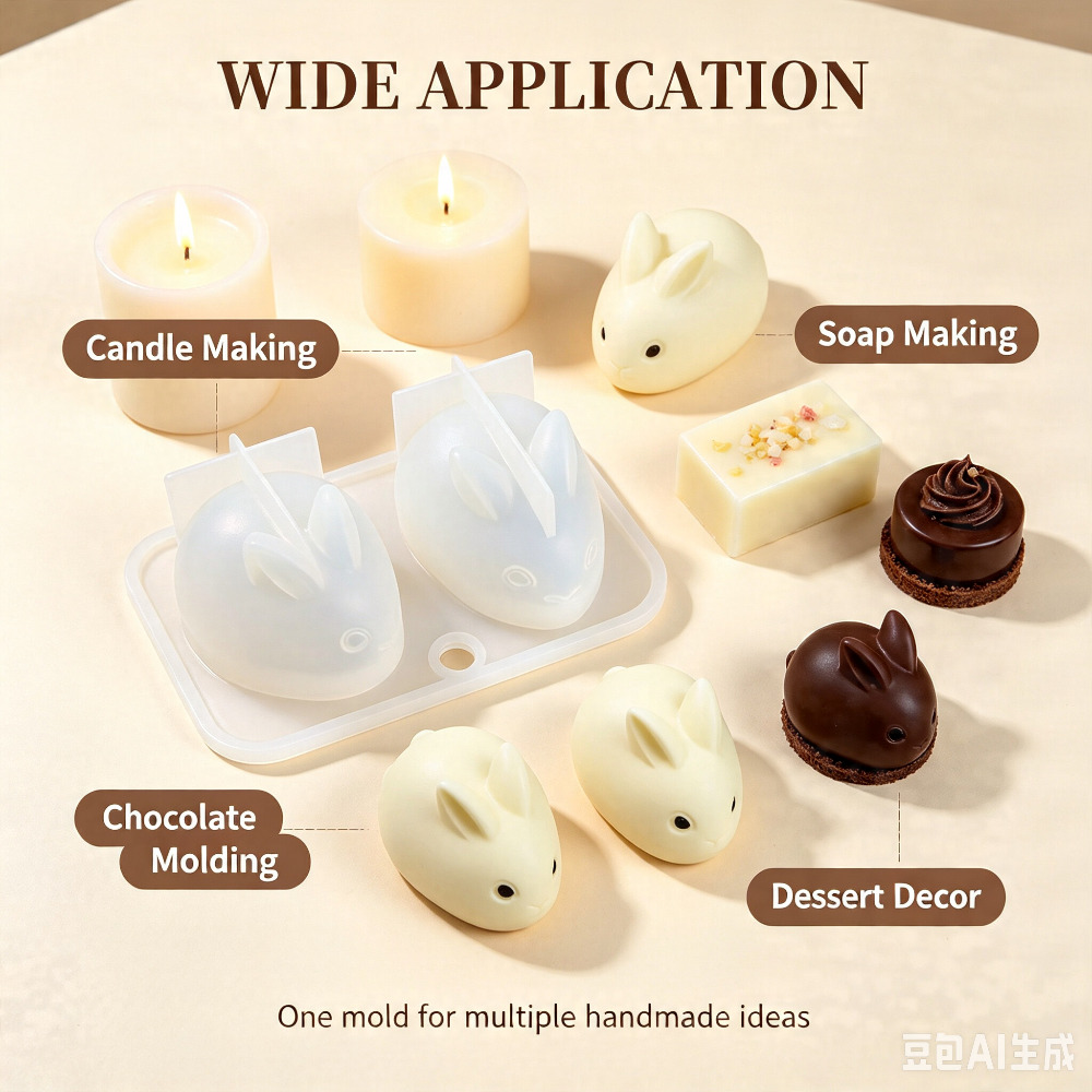 Cetakan Silikon Kelinci Mini 3 - Candle Making Equipment ulasan dan harga