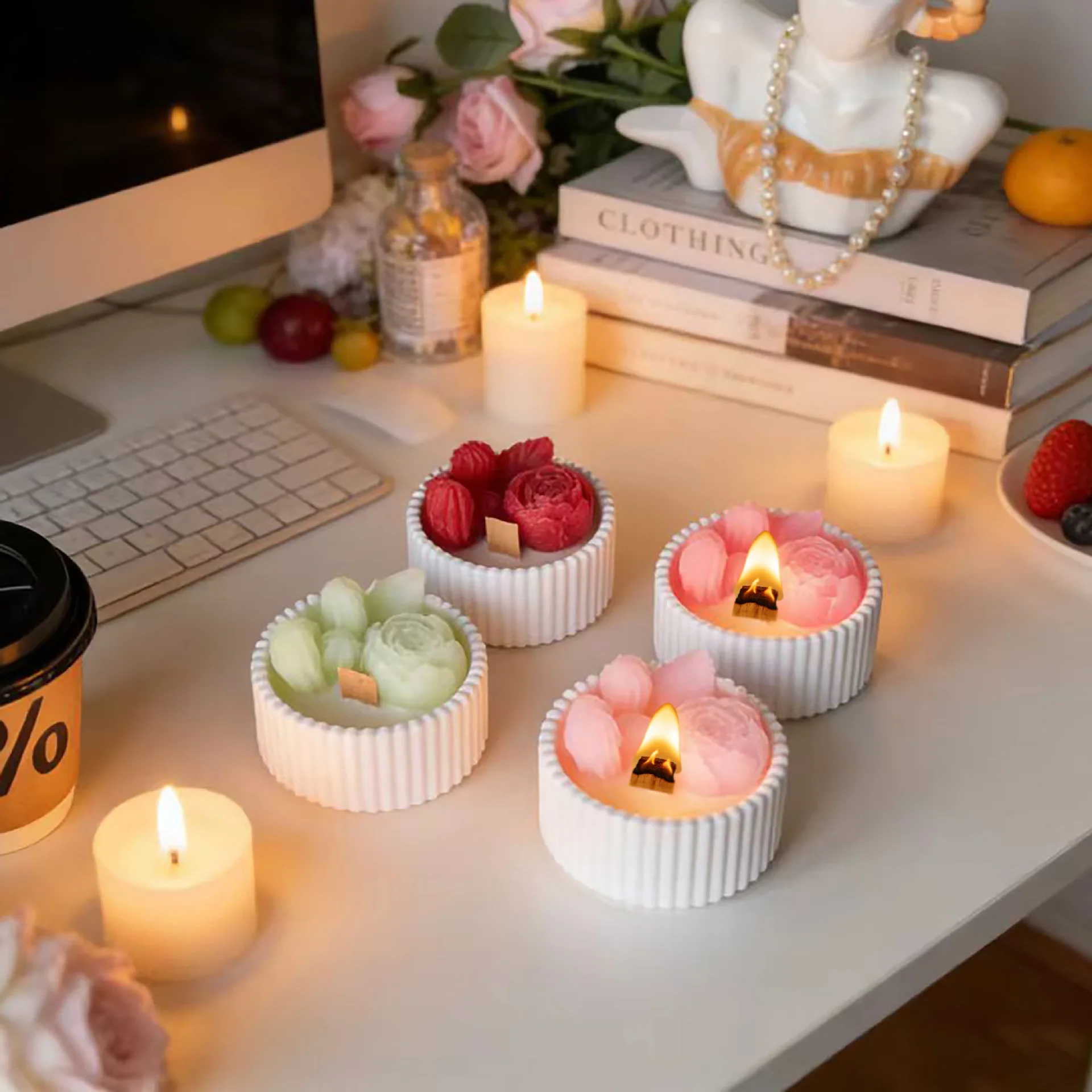2pcs Lilin Aroma Mawar dalam W - Paraffin Candle Wax ulasan dan harga