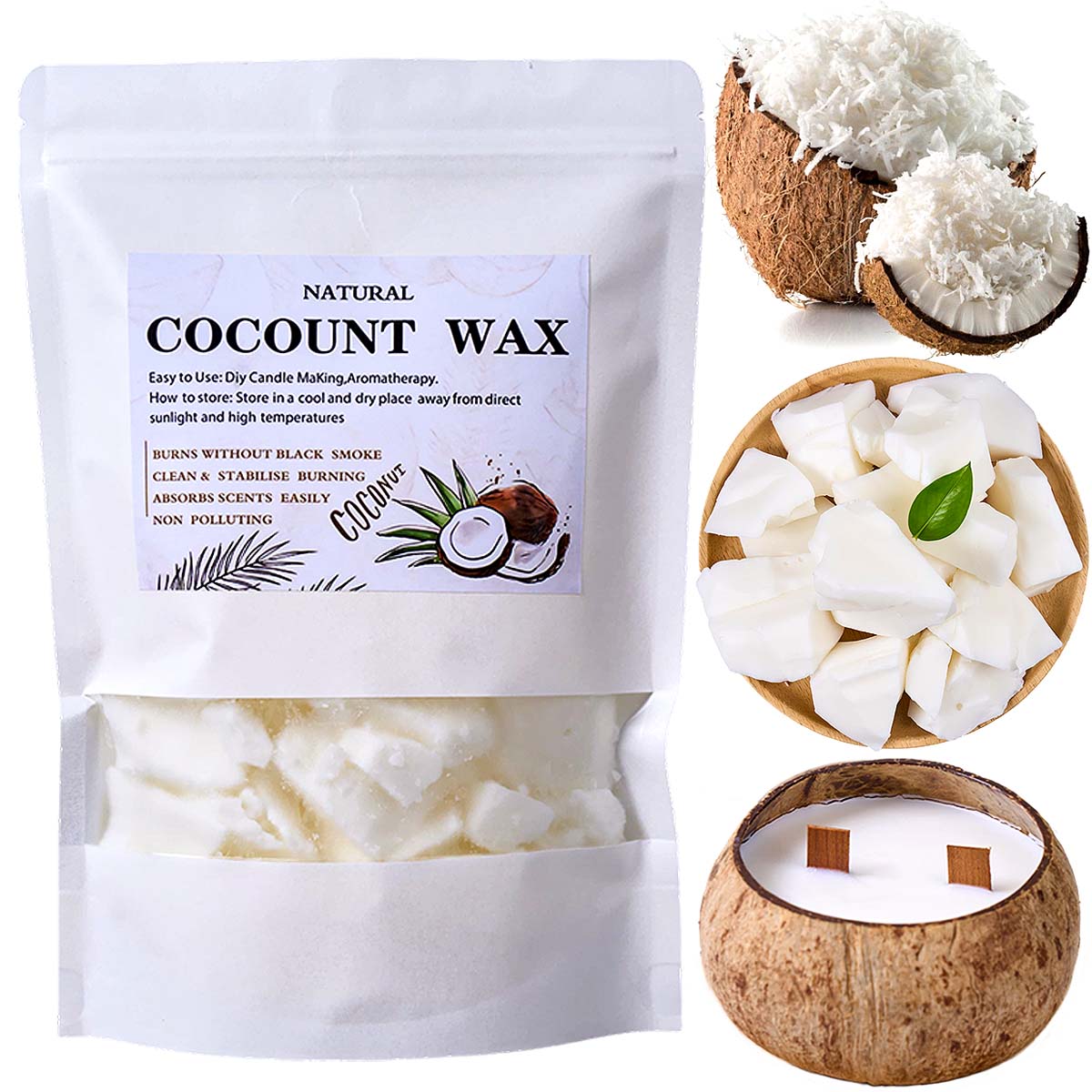 1LB Lilin Putih Berbahan Lilin - Coconut Wax Flake ulasan dan harga